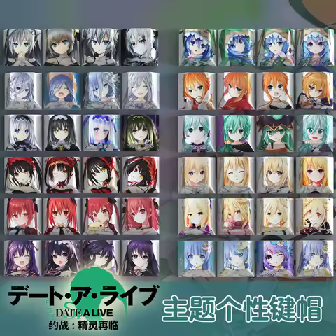 Anime Date a Live Tokisaki Kurumi Mechanical Keyboard Keycaps Cherry PBT Custom Cute Cartoon Design for PC Gaming Gifts