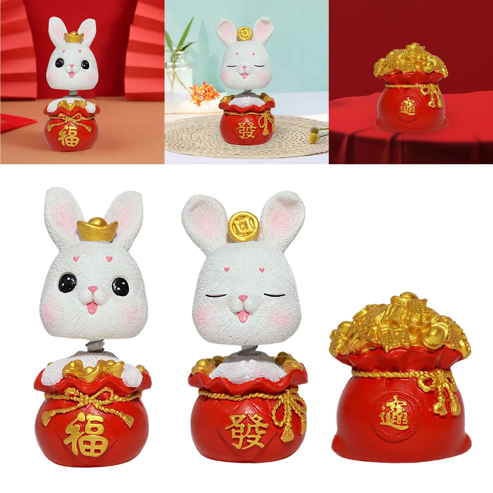 Traditional Chinese Car Dashboard Decoration Figurine Spring Festival Table Centerpiece Feng Shui for Store Dinning Room Decor
