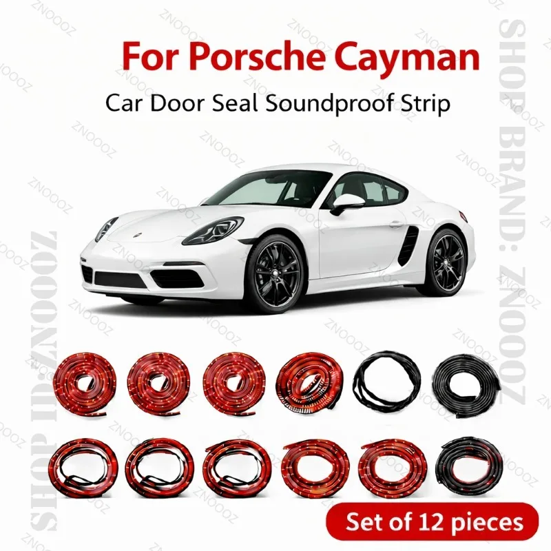 

Уплотнительная резиновая лента для дверей Porsche Cayman, двухслойная, звукоизоляционная, пыле- и водонепроницаемая, комплект из 12 штук