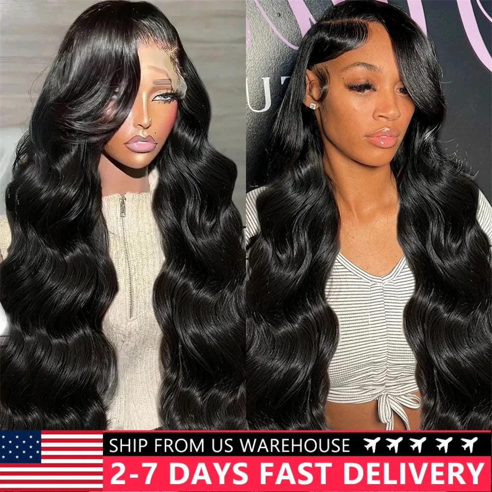 Transparent Lace Front Human Hair Wigs For Women Brazilian Body Wave Remy Wig 13X6 13X4 Lace Frontal Wig 360 Full Lace Wig 180%