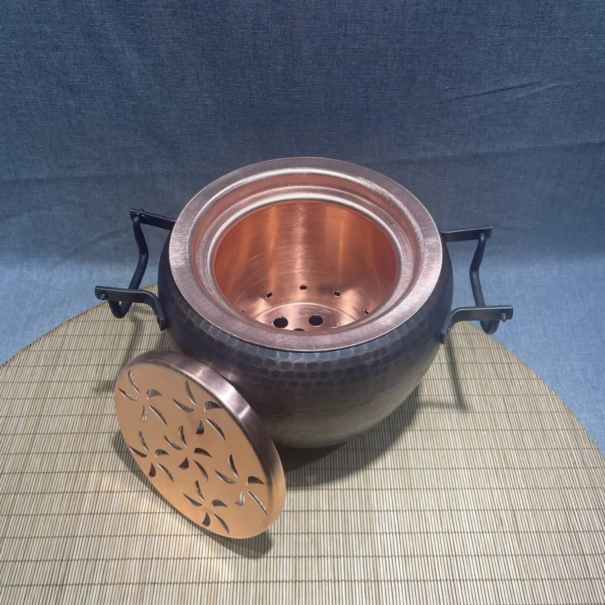 Full purple copper large charcoal stove, tea cooker, tea stove