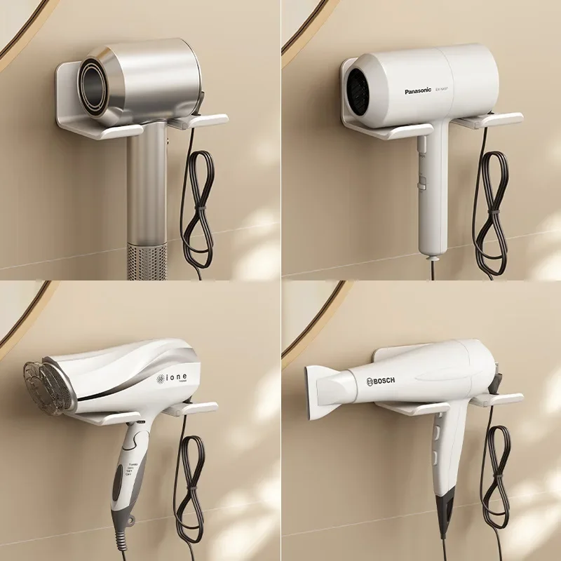 Hair Dryer Holder Wall Mounted Hair Straightener Stand Hair Dryer Rack Bathroom Organizer Shelves Washroom Organization Shelves