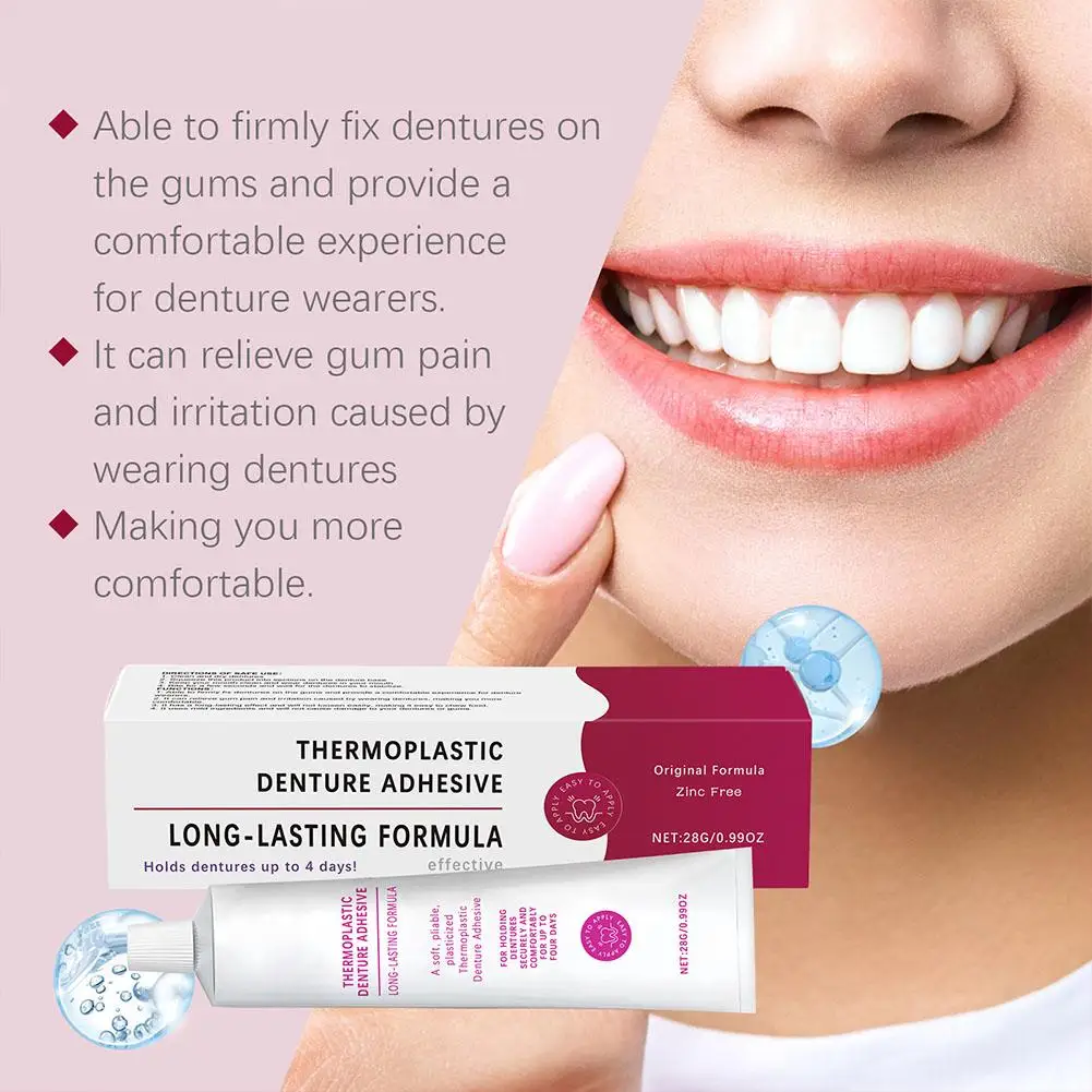 Strong Hold Zinc Free Denture Adhesive Extra Strength Secure Comfort All Day Long Lasting Non Toxic Tasteless Dental Prosthesis image 6