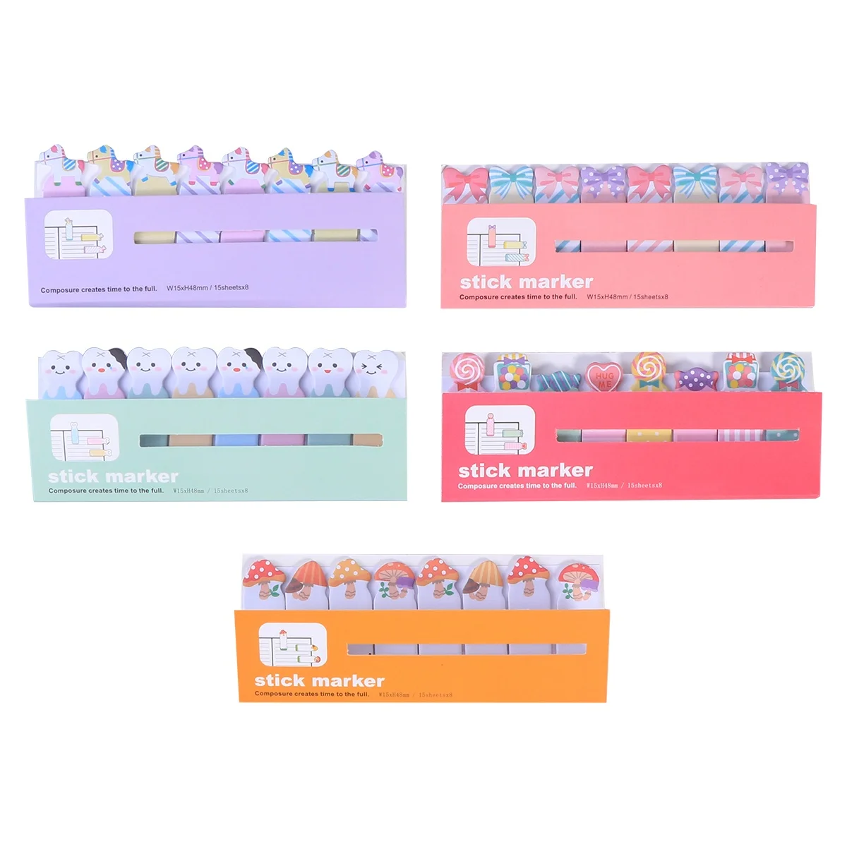 

10Pcs Mini Cartoon Animal Self-Adhesive Removable Pads for Office School Study Reminder Post Paper Memo