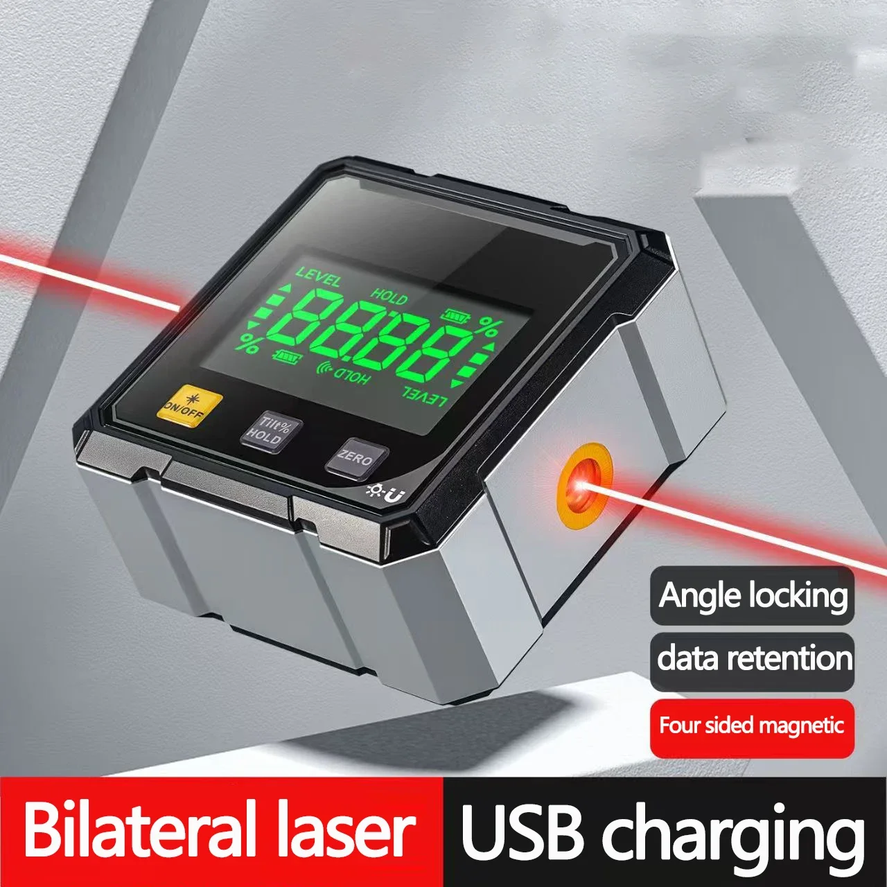 Digital Electronic Level Digital Angle Fnder 4*90 ° Magnetic Inclinometer Protractor Precision Level Box for Woodworking