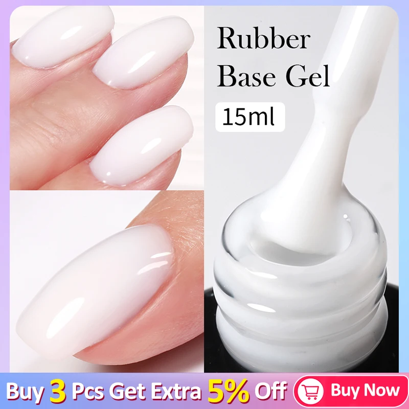 

BORN PRETTY Milky Jelly Rubber Base Gel for Gel Nail Polish 15ml Russian Self-leveling Nude Color Soak Off Semi Permanent UV Gel