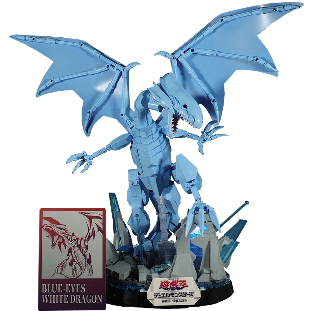 2023 New Yu-Gi-Oh Blue-Eyes White Dragon Model Figures Building Blocks Bricks Assembled Toys For Children Birthday Gift