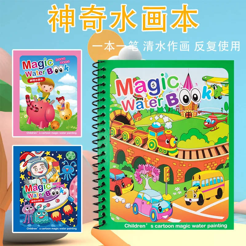 Magiczna książka do rysowania wodą dla dzieci wielokrotnego użytku kolorowanie malowanie Montessori zabawka sensoryczna wczesna edukacja chłopcy dziewczęta prezent urodzinowy