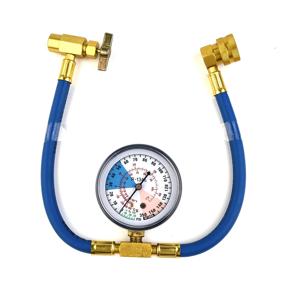 Hose Gas Gauge Charging Pipe 24BAR 350PSI Measure 240g Kit Vehicle A/C Air Conditioning Car Gas Gauge Hose R134a