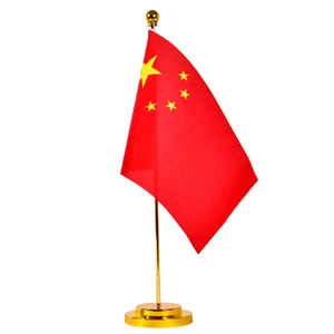 Ukuran Bendera 14x21cm Sesuaikan Logo Anda Dengan Set Dudukan Meja Iklan Kantor Khusus untuk Meja Meja 12 bendera meja penjualan terbaik - №