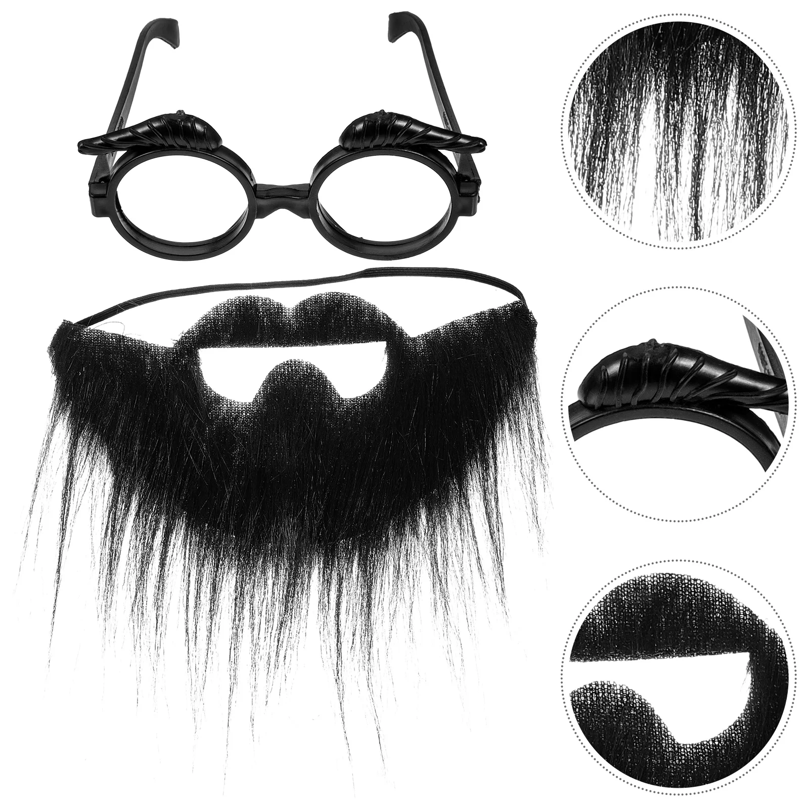 

2 Sets Fake Mustache Eyeglasses Costume Props For Kids Old Man Glasses Mustache Lightweight Realistic Beard Set Party Role Play