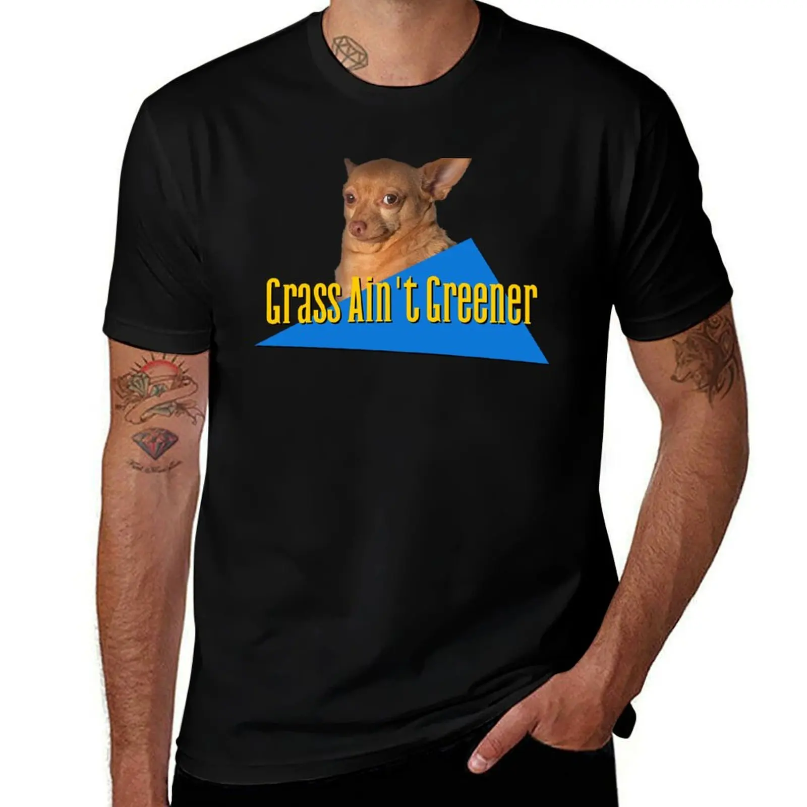 Grass Ain't Greener Mouse T-Shirt Work Style Casual T-Shirt