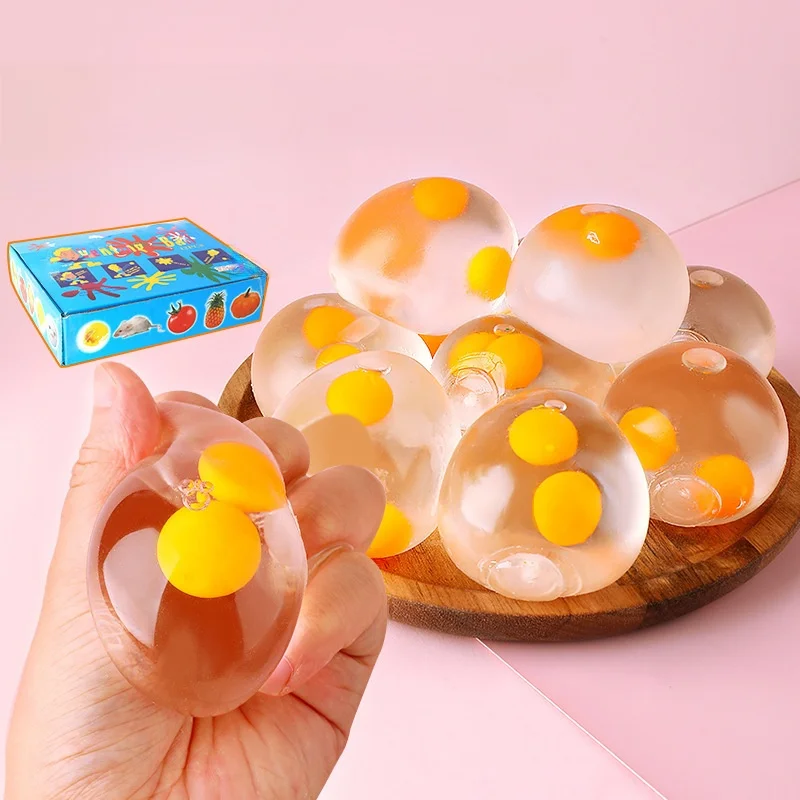 Zomer Taba Squishy Dubbele Eigeel Ei Pinch Ball Siliconen Waterbal Stressbestendig Transparant Bubble Squeeze Speelgoed Kids Gift