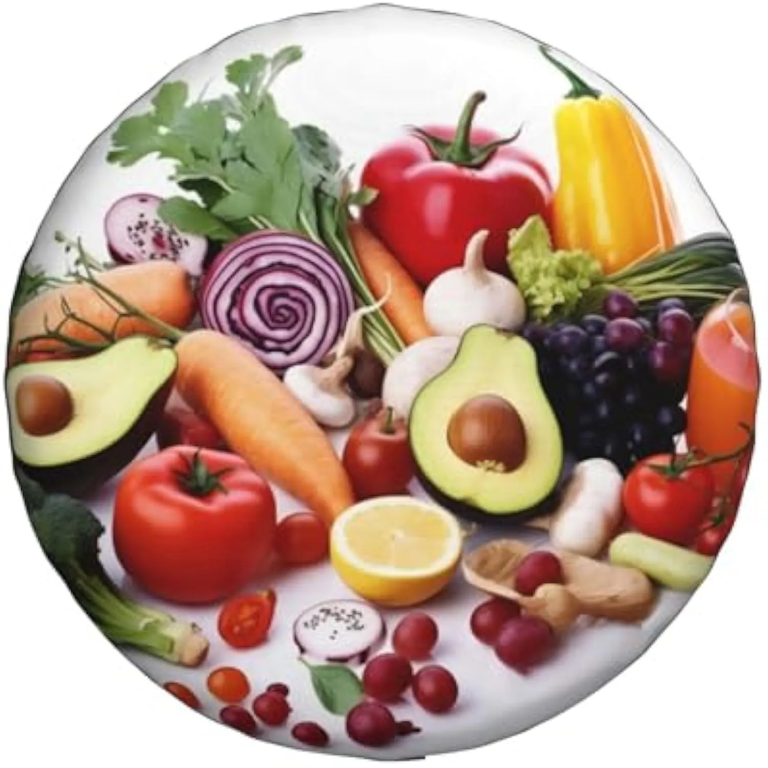 

Vibrant Fresh Produce Spare Tire Cover Weatherproof Universal Car Wheel Protector for SUV Truck Trailer