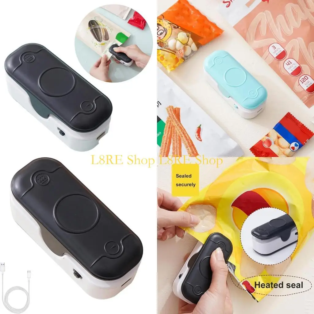 L8RE Mini Bag Sealer Portable Sealing Bags Machine Handheld Heating Vacuum Sealer Machine with Cutter for Plastic Bag