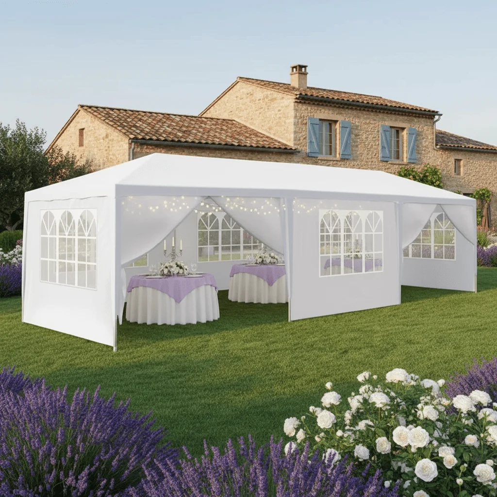 10'x30' Outdoor Party Tent With 8 Removable Sidewalls, Waterproof Patio Wedding Gazebo For Weddings, Catering Events, Bbqs, Part