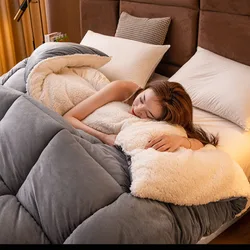 Autumn and winter quilt Faux lamb's wool vacuum quilt thickened Double-sided Velvet Warm Quilt Core dormitory student bedding