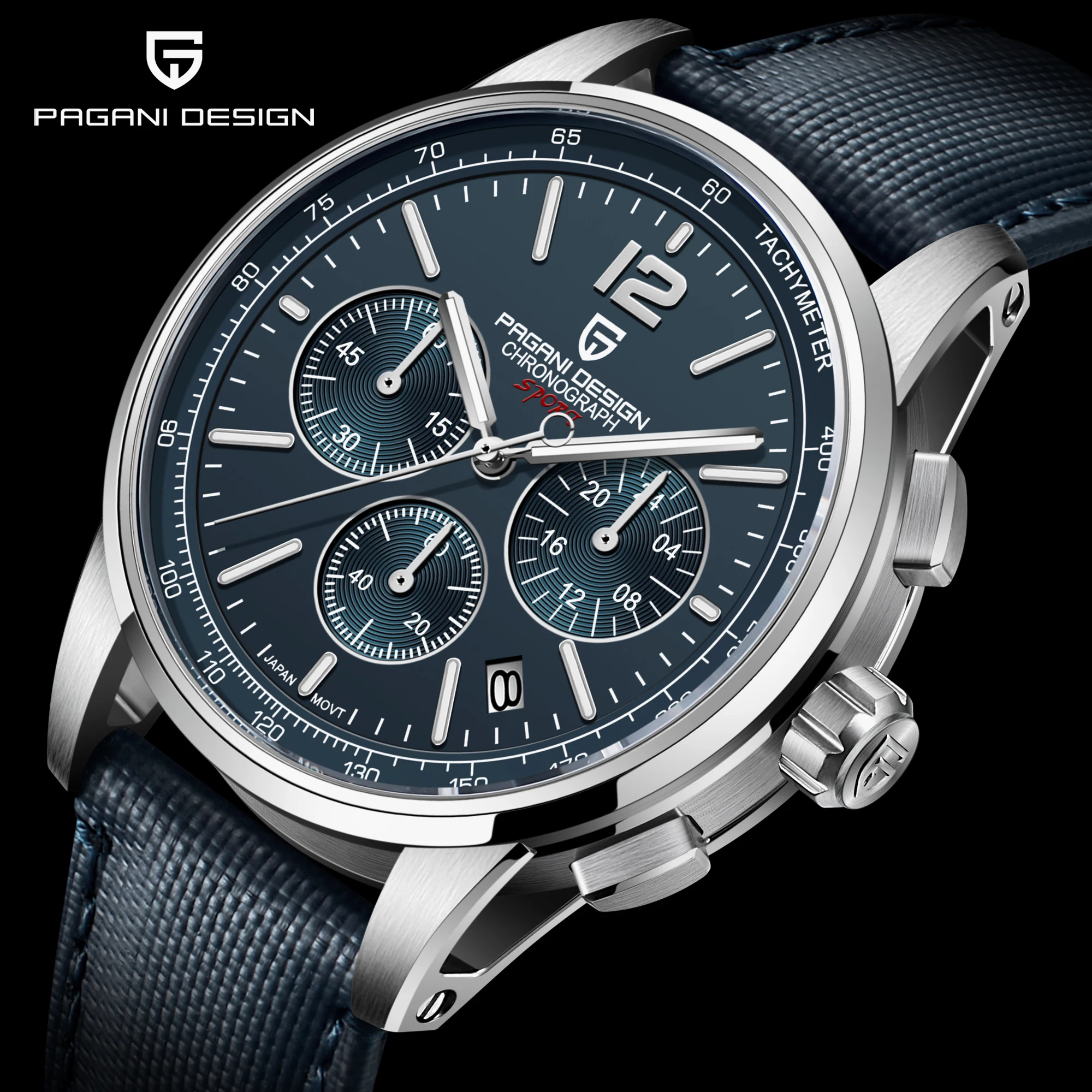 PAGANI DESIGN-reloj analógico de acero inoxidable para hombre, accesorio de pulsera de cuarzo resistente al agua 2024 M con movimiento VK63, complemento masculino de marca de lujo con diseño moderno y estilo informal, 100