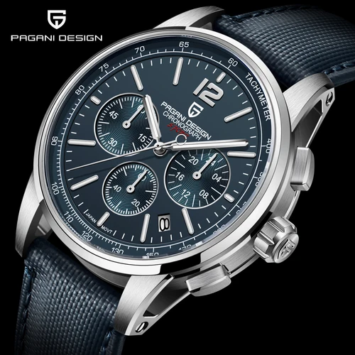 PAGANI DESIGN 2024 nueva moda de lujo Casual hombres relojes de cuarzo VK63 100M resistente al agua relojes de acero inoxidable con cristal de zafiro