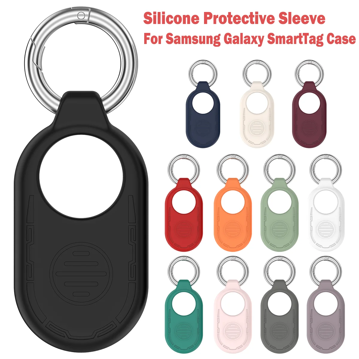 For Samsung Galaxy SmartTag 2 Soft Silicone Case Locator Tracker Cover with Keychain Anti lost Protective Sleeve For Smart Tag2