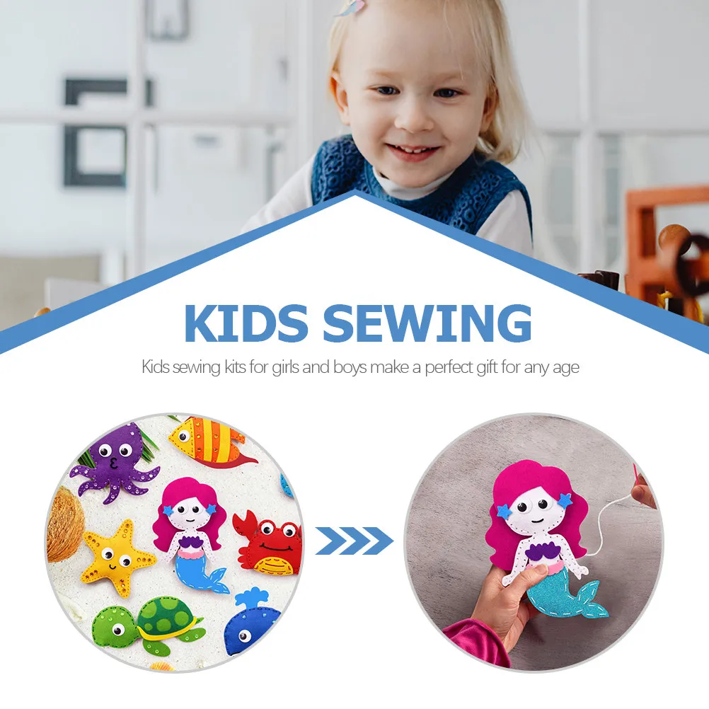 

Набор для шитья из фетра «Животные» для детей: творческий набор для рукоделия с полным комплектом аксессуаров, идея для праздничного подарка