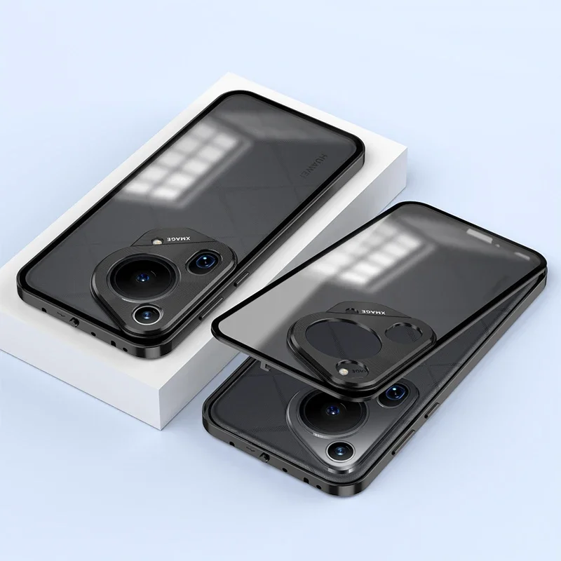 

Metal Phone Case Lock Buckle for Huawei Pura 70 80 Ultra Mate 70 Pro Single Sided Matte Clear Back Protection Cover Cases