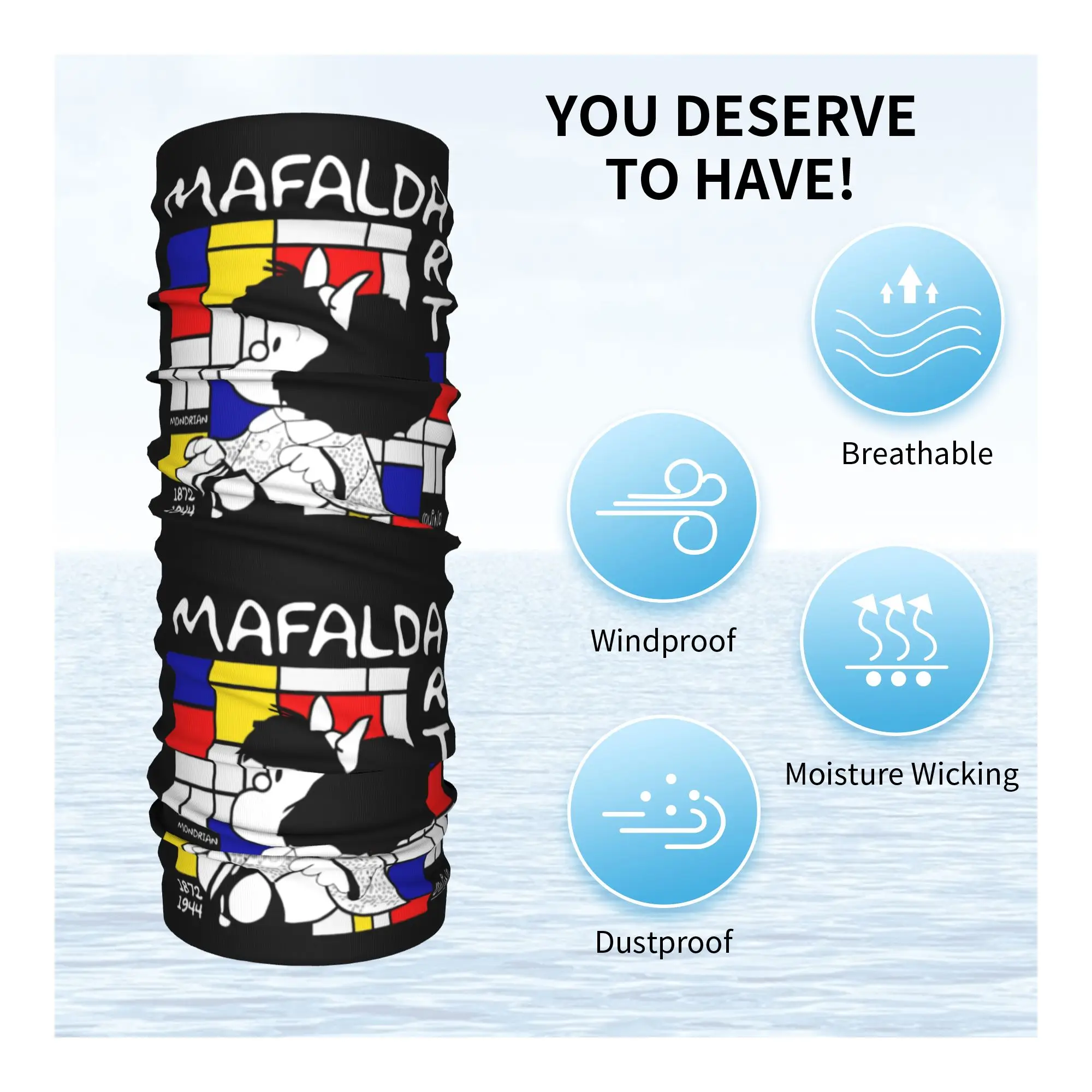 مخصص مافالدا استمتع بفن موندريان باندانا الرقبة الجراب يندبروف الوجه وشاح غطاء النساء الرجال أغطية الرأس أنبوب بالاكلافا #3