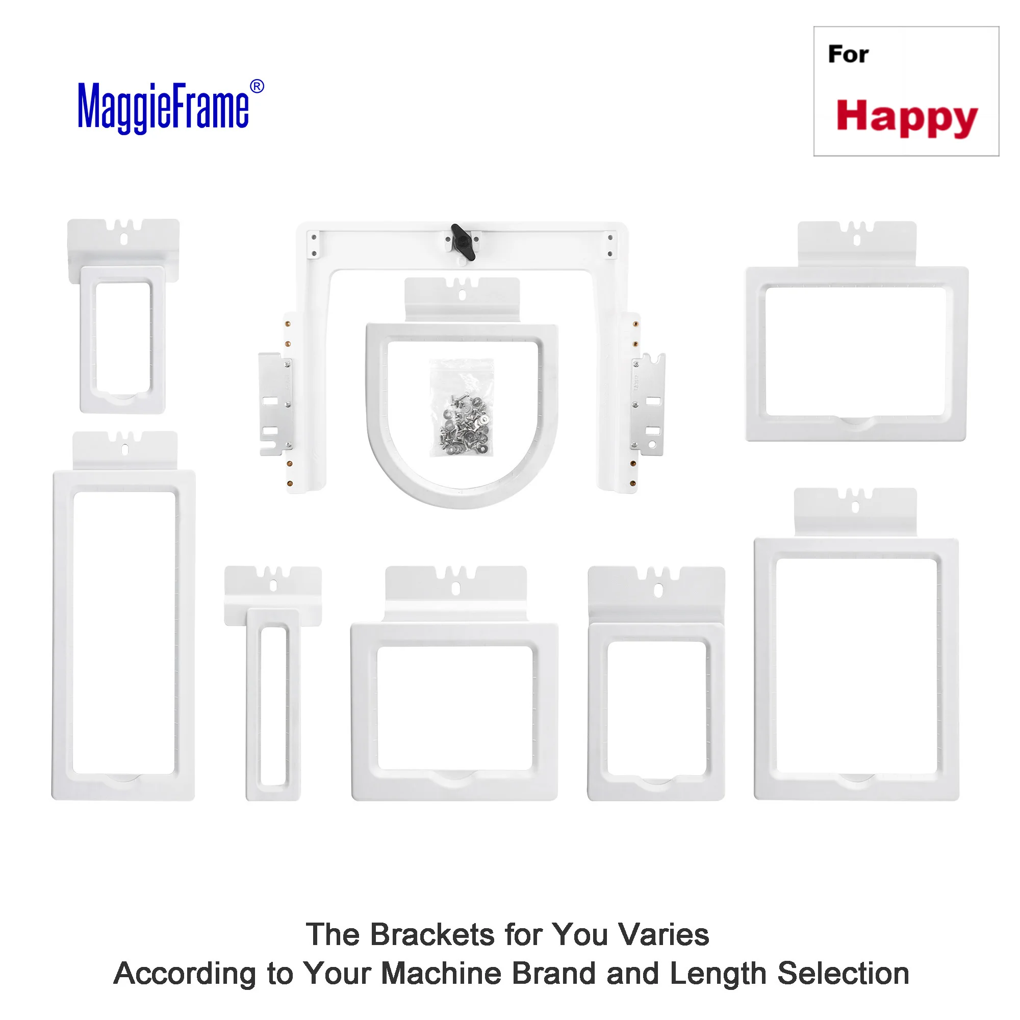 

8in1 Fast Magna Frame Magnetic Frame Hoop for HappyJapan HCS / HCD / HCH / HCG / HCU Series etc Embroidery Machine