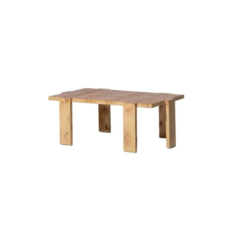 Mahogany core wood pattern coffee table, minimalist Italian empty six-foot short table