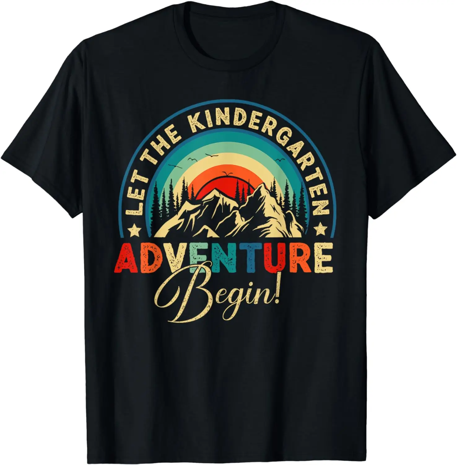 Let The Kindergarten Adventure Begin Back To School Vintage T-Shirt  Men Clothing  Streetwear  Vintage T Shirt  Ropa