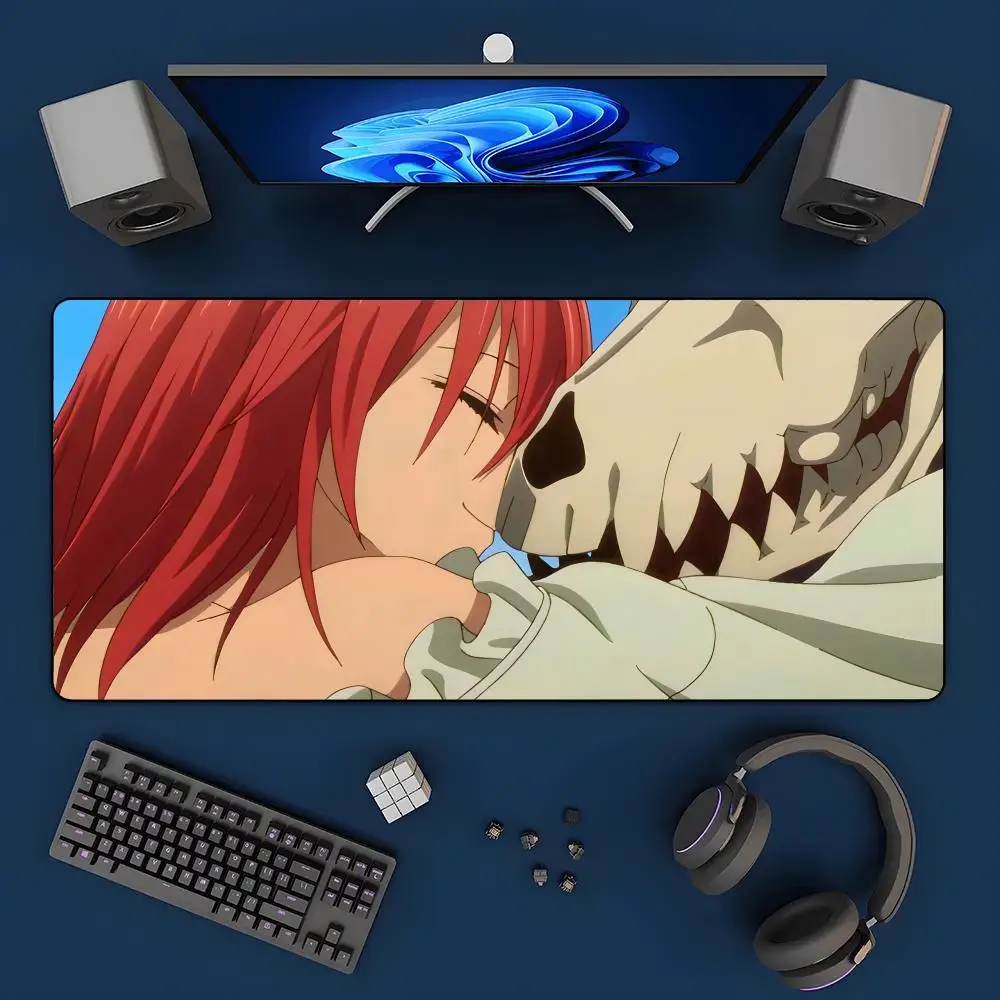 Large Waifu 90x40cm Mystical Bride Anime Extra Large Thick Mouse Pad Non Slip Rubber Base Stitched Edge Desk Mat For PC Laptop