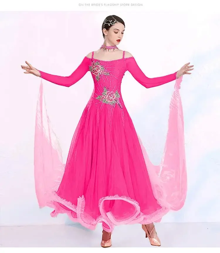 2024 Vrouw Moderne Dans Jurk Ballroom Danswedstrijd Wals Prestaties Kleding Ballroom Dans Jurk