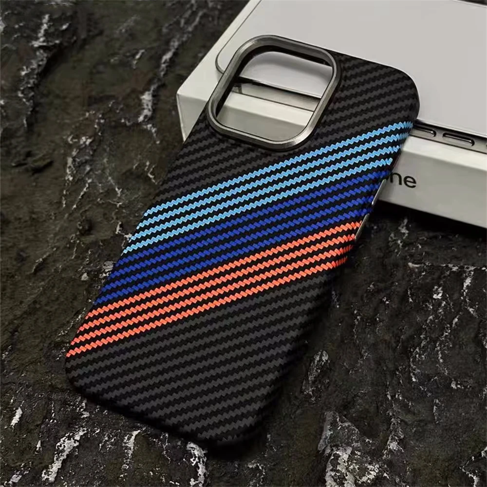 Luxus Carbon Fiber Kevlar Muster Stoßfest Rüstung Für Magsafe Magnetische Fall für iPhone 16 15 14 Plus 13 12 11 Pro Max PC Abdeckung