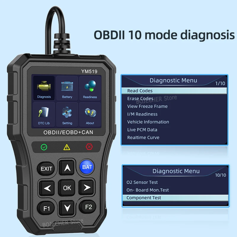 Car OBD2 Scanner YM519 Auto Engine Fault Detector Battery Testing Code Reader Vehicle Diagnostic Instrument For CAN OBDII Cars