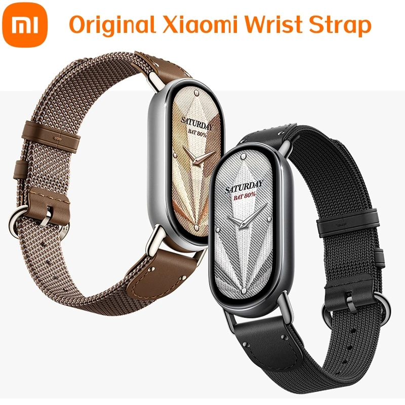 الأصلي Xiaomi شريط للرسغ اكسسوارات ل Xiaomi MI الذكية الفرقة 8/9/10 الفولاذ المقاوم للصدأ فيتون الحرير الطبيعي استبدال معصمه