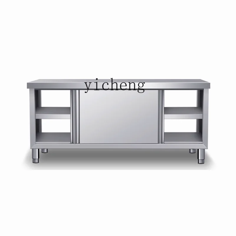 

TWR Stainless Steel Sliding Door Operation Table Storage Cabinet for Home and Commercial Use