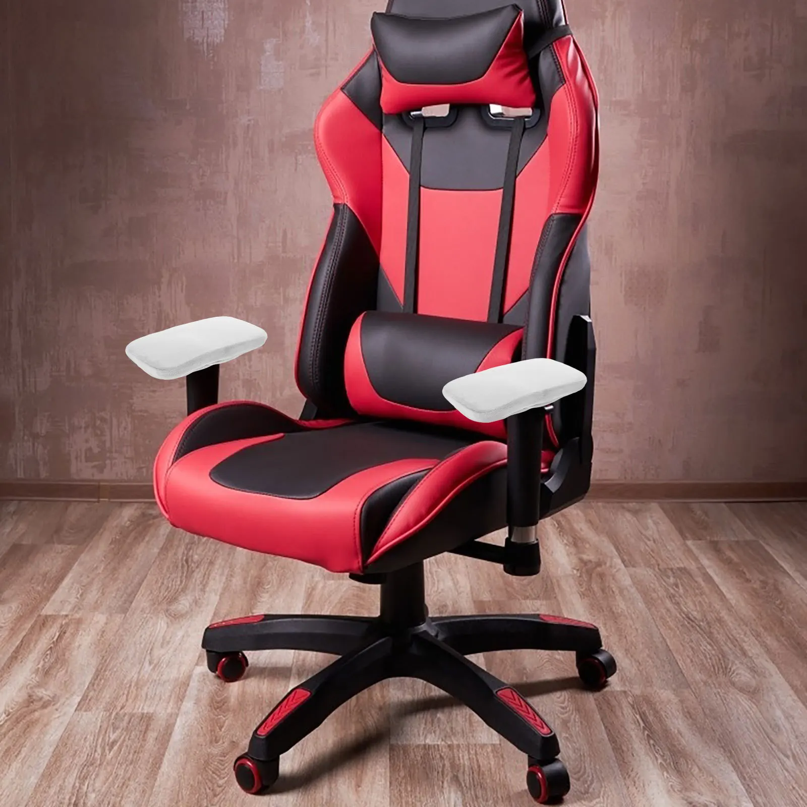 

2Pcs Office Chair Armrest Covers Memory Foam Padding Slip-on Elbow Cushions for Gaming Wheelchair Office Use Armrest Pads