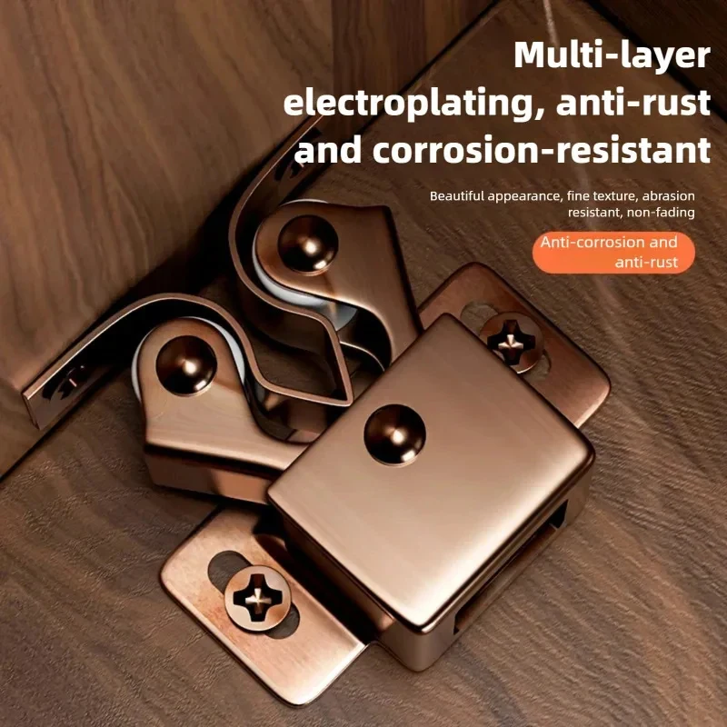 Magnetic Dual Wheel Spring Fixed Wardrobe Door Buckle, Press Type Touch Bead Lock