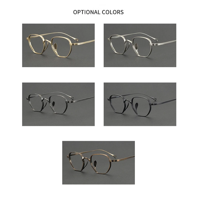 ROGBAE オーバルメガネフレーム男性レトロデザイナーチタン眼鏡 KMN-9919 ヴィンテージ高級ブランドファッション眼鏡女性眼鏡
