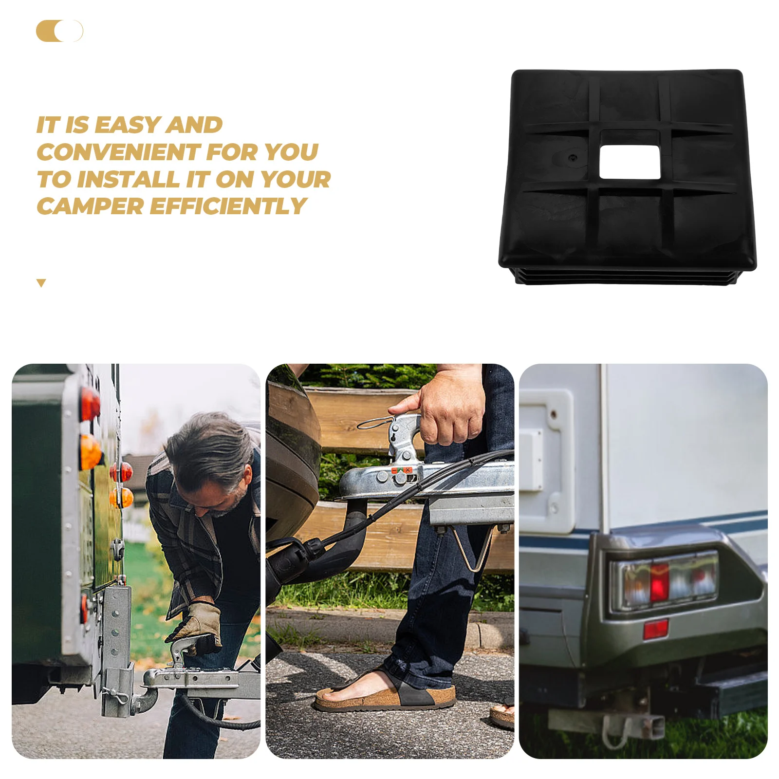 

Bumper Cover 4 Inch Square Trailer Sewer Cap Parts Accessories Travel End Caps Durability Reliable Easy
