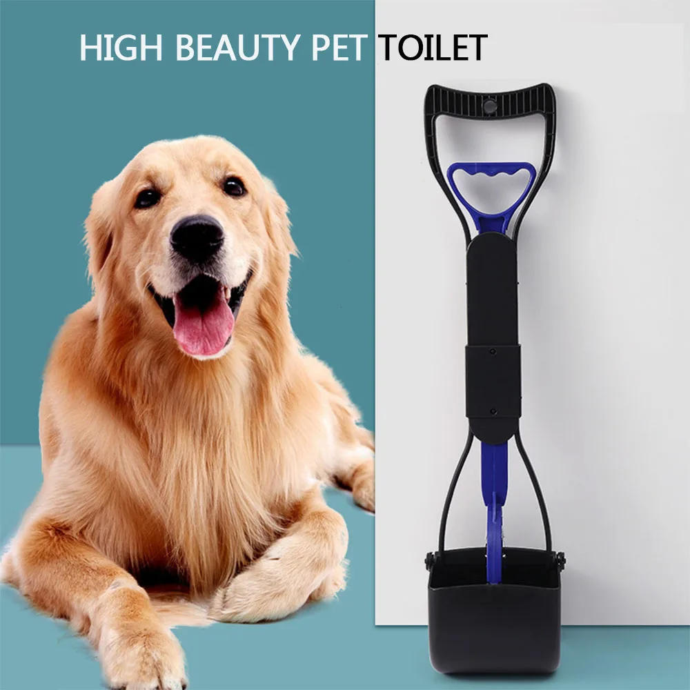 45CM Dog Pooper Scooper Pet Dog Long Handle Pet Poop Scoop Picker Excrement Collector Dogs Cats Outdoor Foldable Cleaner Tools