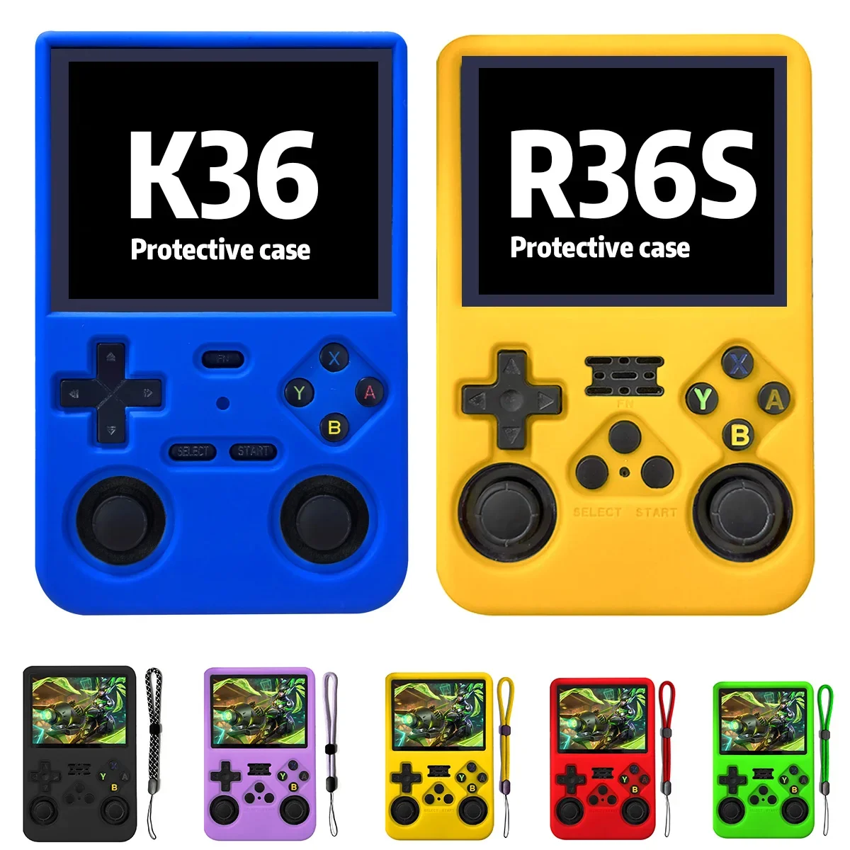 

R36s K36 Silicone Case Premium Case For K36/R36S Handheld Game Console Protective Cover Anti-Scratch Storage Box Soft Shell