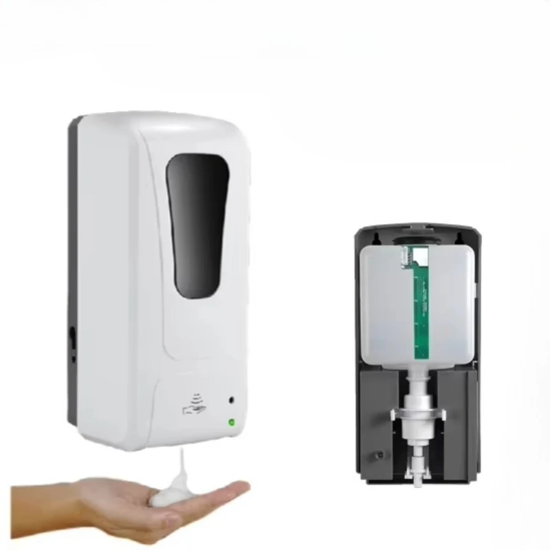 Smart sensor contactless automatic toilet soap dispenser with liquid level sensor, IoT remote monitoring.