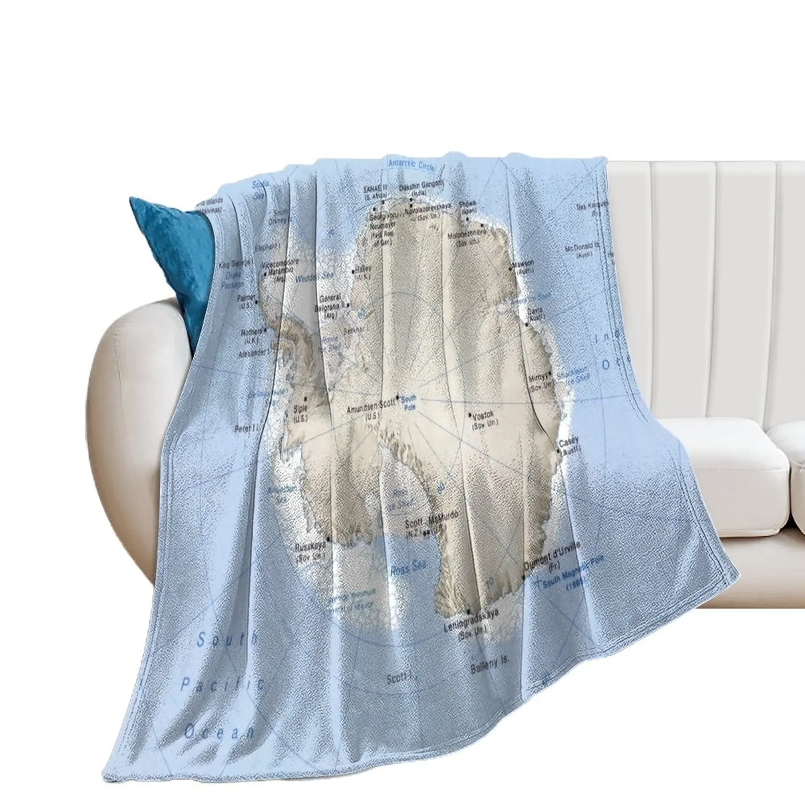 

Antarctica Relief Map (1986) Throw Blanket Blankets For Bed Flannels Blankets