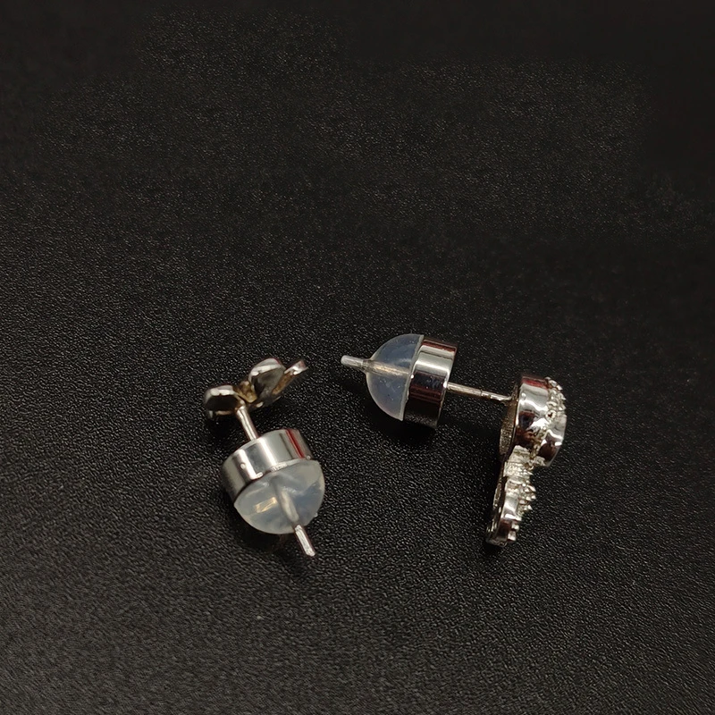 10pcs Bullet Head Silicone Ear Back Stoppers Gold Rhodium Plating Copper Ring Hamburger Ear Plugs For DIY Jewelry Making