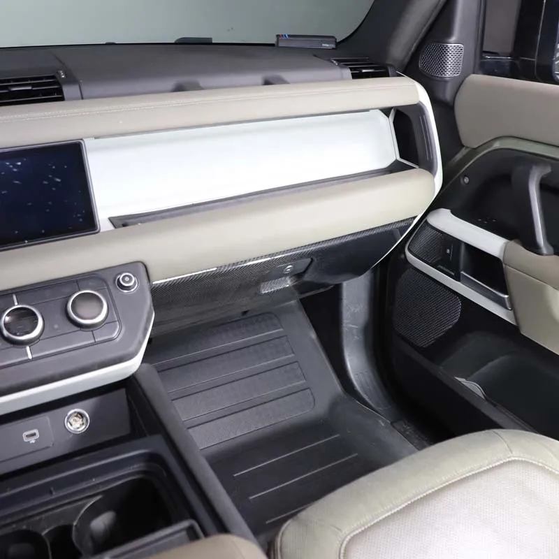 

Для Land Rover Defender/L663 2020-2024 панель перчаточного ящика для драйвера декоративная панель перчаточного ящика из настоящего углеродного волокна