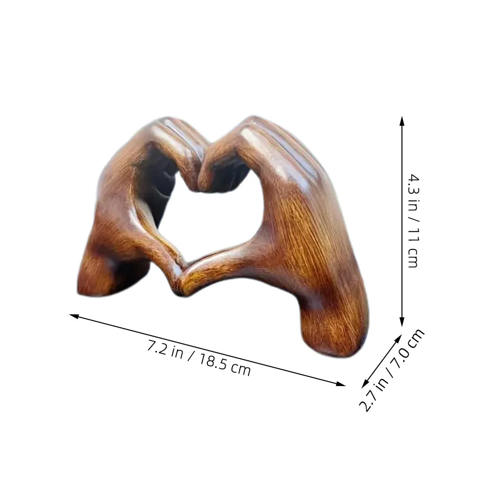 Love Gesture Ornaments Resin Craftwork Desktop Home Decor Heart Finger Crafts Statue Hand Style