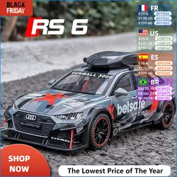 1:24 Audi RS6 DTM Modified Vehicle Alloy Toy Car Model Wheel Steering Sound and Light Children's Toy Collectibles Birthday gift