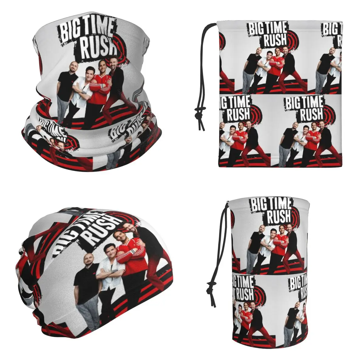 Big Time Rush BTR Band Music Bandana Neck Gaiter Printed Wrap Scarf Warm Balaclava For Men Women Adult Winter