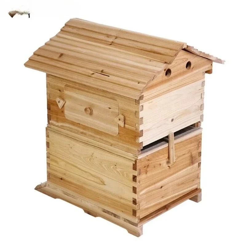 Wax-Coated Cedar Wood Automatic Self-Flowing Honey Bee Hive & 7 Auto Frames Apiculture Beekeeping Equipment Tool Beehive